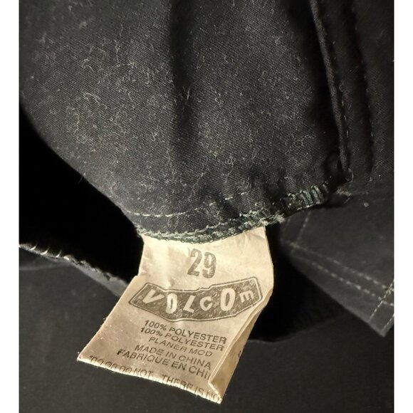 Volcom Board Shorts Mens 29 10" Black Beach Swim Trunks Cargo Style Pocket Y2K - Picture 3 of 6